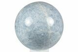 Polished Blue Calcite Sphere - Madagascar #250176-1